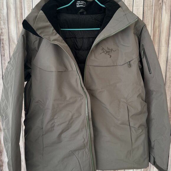 Men's Goose Down Arcteryx Logo Waterproof Warm Hooded Ski Puffer Jacket - Picture 4 of 9